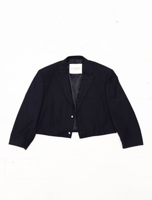 Navy Reworked Blazer with Piping Detail