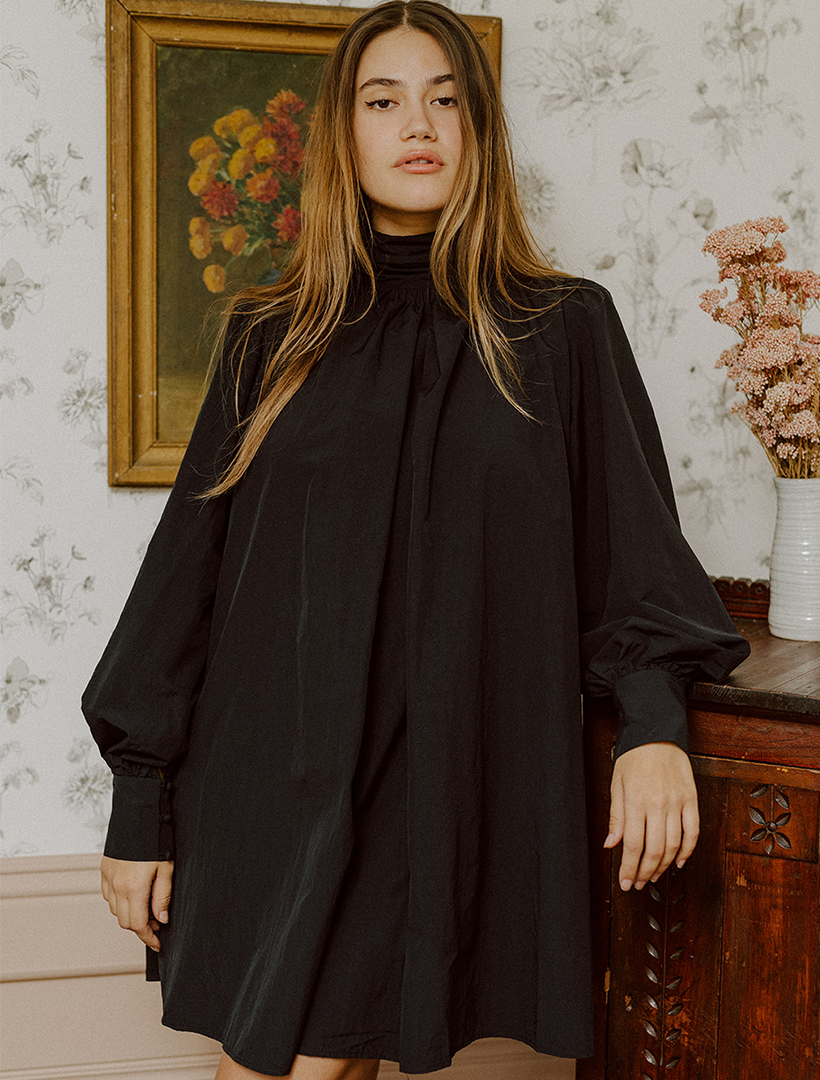 long sleeve parachute dress Parachute Dress Black  FRENKEN